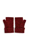 Essentiel Antwerp Fingerless Ribbed Gloves In Red