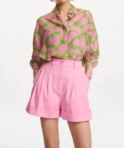 Essentiel Antwerp Firror Silk Shirt In Green Lizard In Multi