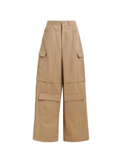 Essentiel Antwerp Flap-pocket Flared Trousers In Brown