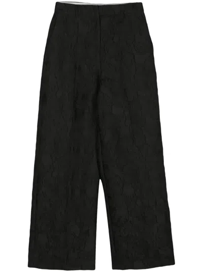 Essentiel Antwerp Fling Palazzohose Aus Blumenjacquard In Schwarz
