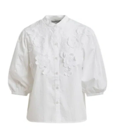 Essentiel Antwerp Floral Appliqué Shirt In White