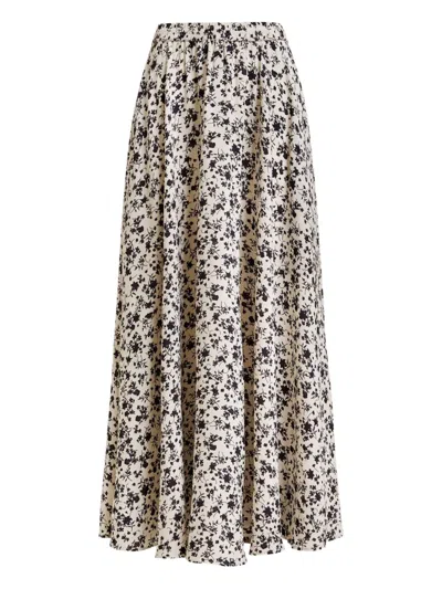 Essentiel Antwerp Floral-pattern Maxi Skirt In White