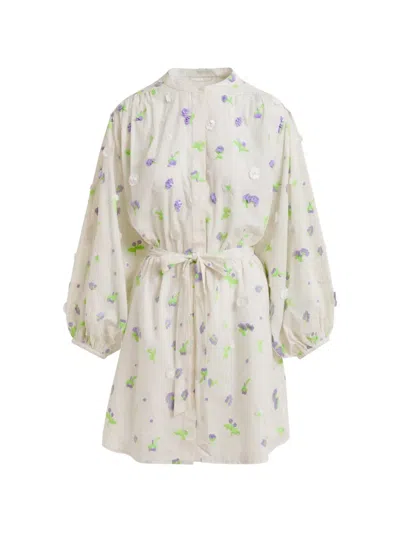 Essentiel Antwerp Floral-pattern Mini Dress In White