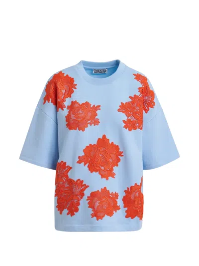 Essentiel Antwerp Floral-pattern T-shirt In Blue