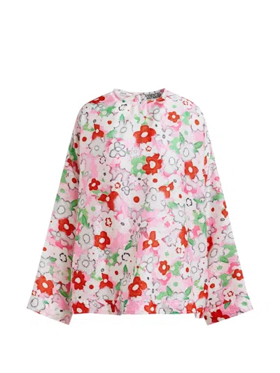 Essentiel Antwerp Floral-print Blouse In Brown