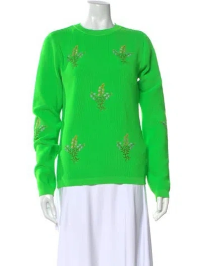 Pre-owned Essentiel Antwerp Floral Print Crew Neck Sweater W/ Tags In Green