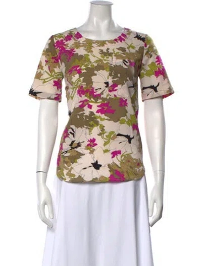 Pre-owned Essentiel Antwerp Floral Print Crew Neck Top In Multicolor