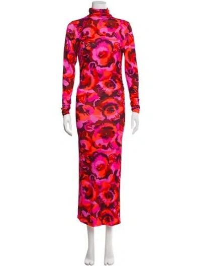 Pre-owned Essentiel Antwerp Floral Print Long Dress In Red