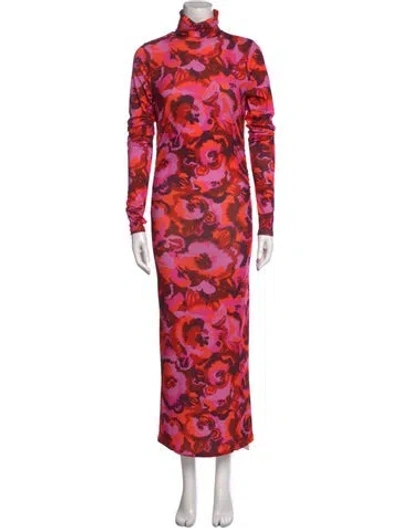 Pre-owned Essentiel Antwerp Floral Print Long Dress W/ Tags In Red