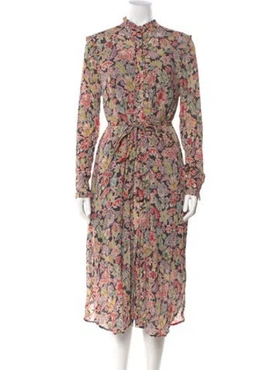 Pre-owned Essentiel Antwerp Floral Print Midi Length Dress In Multi
