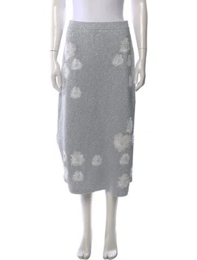 Pre-owned Essentiel Antwerp Floral Print Midi Length Skirt In Gray