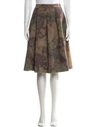 Pre-owned Essentiel Antwerp Floral Print Midi Length Skirt In Green