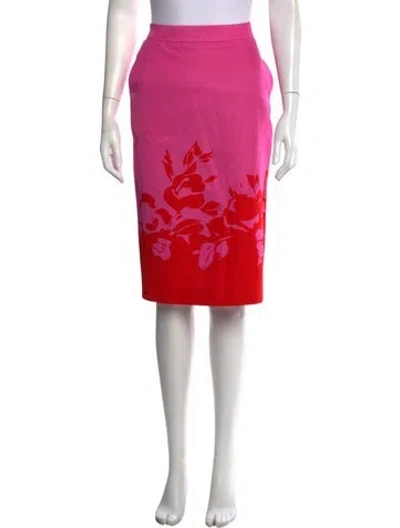 Pre-owned Essentiel Antwerp Floral Print Midi Length Skirt In Pink