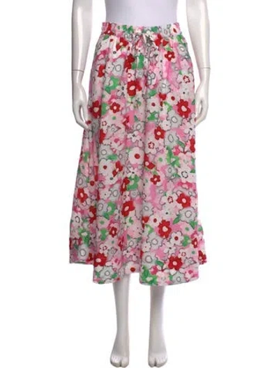 Pre-owned Essentiel Antwerp Floral Print Midi Length Skirt In Pink