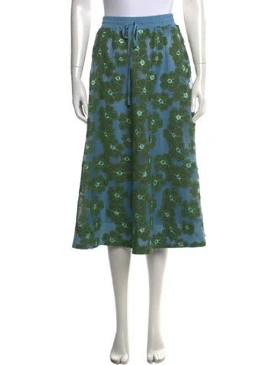 Pre-owned Essentiel Antwerp Floral Print Midi Length Skirt W/ Tags In Green