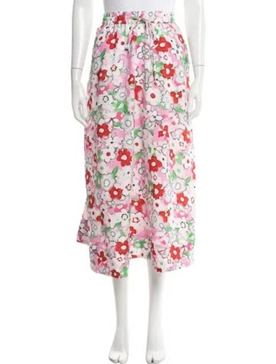 Pre-owned Essentiel Antwerp Floral Print Midi Length Skirt W/ Tags In Pink