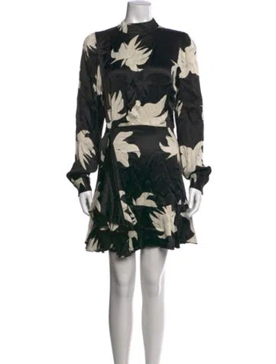Pre-owned Essentiel Antwerp Floral Print Mini Dress In Black
