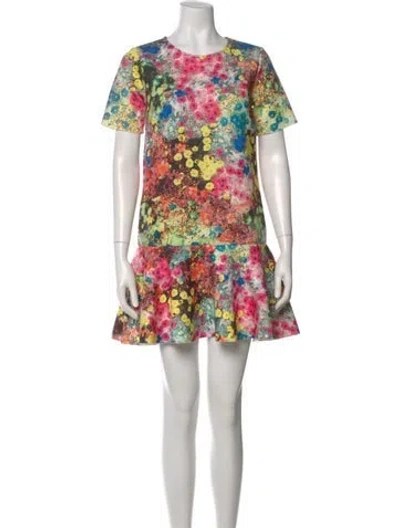 Pre-owned Essentiel Antwerp Floral Print Mini Dress In Blue