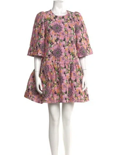 Pre-owned Essentiel Antwerp Floral Print Mini Dress In Pink