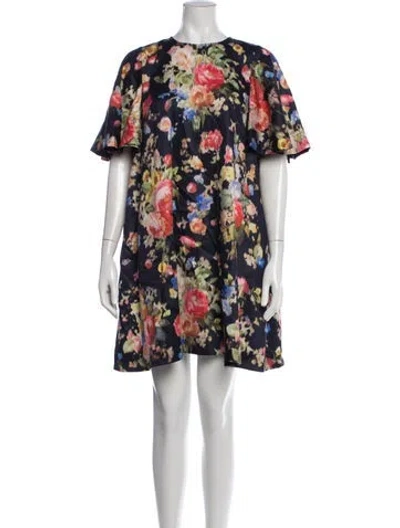 Pre-owned Essentiel Antwerp Floral Print Mini Dress W/ Tags In Blue