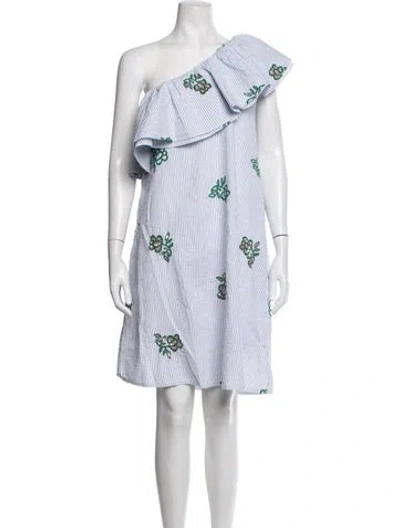 Pre-owned Essentiel Antwerp Floral Print Mini Dress W/ Tags In Blue/white