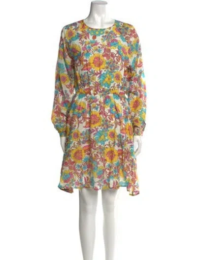 Pre-owned Essentiel Antwerp Floral Print Mini Dress In Yellow