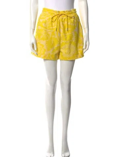 Pre-owned Essentiel Antwerp Floral Print Mini Shorts W/ Tags In Yellow