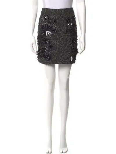 Pre-owned Essentiel Antwerp Floral Print Mini Skirt In Black