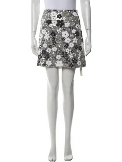 Pre-owned Essentiel Antwerp Floral Print Mini Skirt In Black