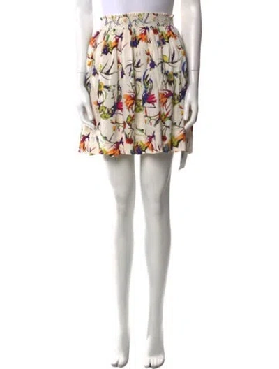 Pre-owned Essentiel Antwerp Floral Print Mini Skirt In Neutral