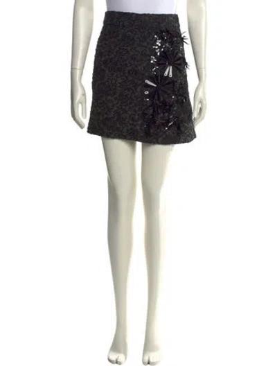 Pre-owned Essentiel Antwerp Floral Print Mini Skirt W/ Tags In Black