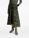 Essentiel Antwerp Floral-print Skirt In Burgundy