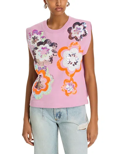 ESSENTIEL ANTWERP FLORAL SEQUINED SWEATSHIRT