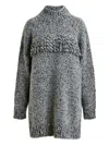 Essentiel Antwerp Fringe Mock-neck Sweater In Gray