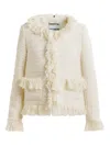 Essentiel Antwerp Fringe Tweed Jacket In Neutral