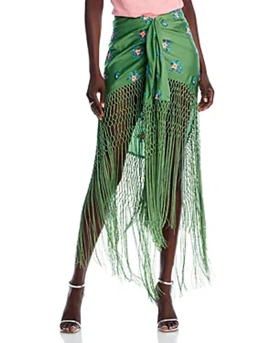 Essentiel Antwerp - Fioretto Fringe Skirt In Emerald