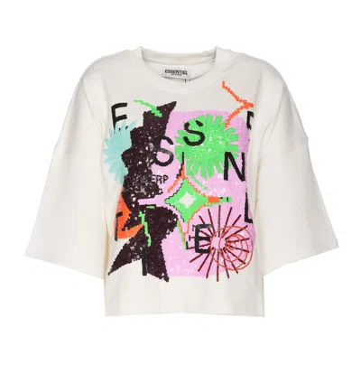 Essentiel Antwerp Fullerton Short Sleeves Sweatshirt In White