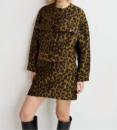 Essentiel Antwerp Gallant Jacquard Jacket In Leopard