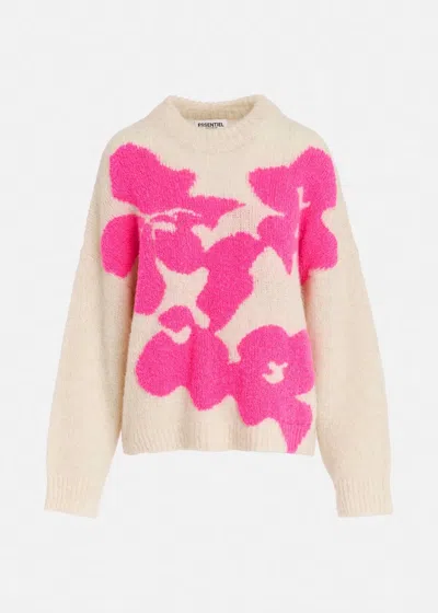 ESSENTIEL ANTWERP GARCON KNITTED PULLOVER IN CREAM AND PINK