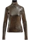 Essentiel Antwerp Geaker Jersey Turtleneck Top In Gold In 金色