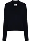 Essentiel Antwerp V-neck Knitted Sweater In Blue