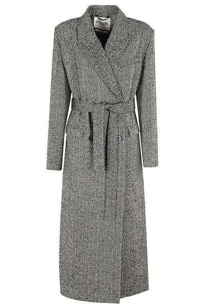 Essentiel Antwerp Glide Maxi Length Coat In Black
