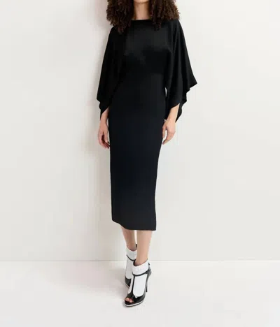 Essentiel Antwerp Gorpio Kimono Sleeves Midi Dress In Black