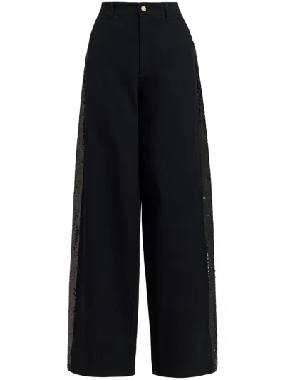 Essentiel Antwerp Gorror Wide-leg Trousers In Black