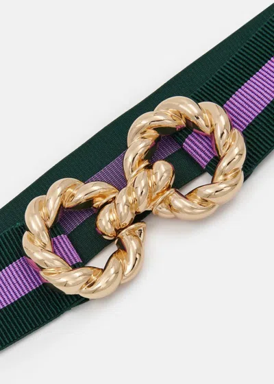 Essentiel Antwerp Gotlies Striped Belt In Hulk In Green