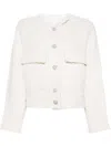 Essentiel Antwerp Tweed Short Jacket In Off White