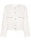 Essentiel Antwerp Tweed Short Jacket In White