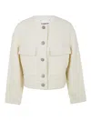 Essentiel Antwerp Tweed Short Jacket In White