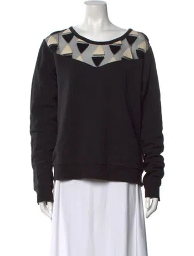 Pre-owned Essentiel Antwerp Graphic Print Crew Neck Sweatshirt In Black