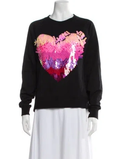 Pre-owned Essentiel Antwerp Graphic Print Crew Neck Sweatshirt In Black
